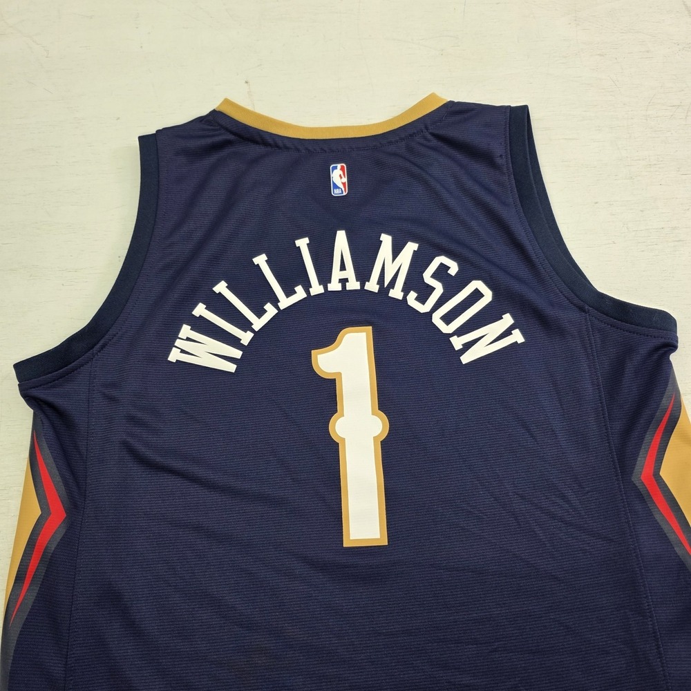 New Orleans Pelicans Jersey Blue Zion Williamson #1 Fanatics NBA Youth‎ Boys XL - Picture 6 of 8